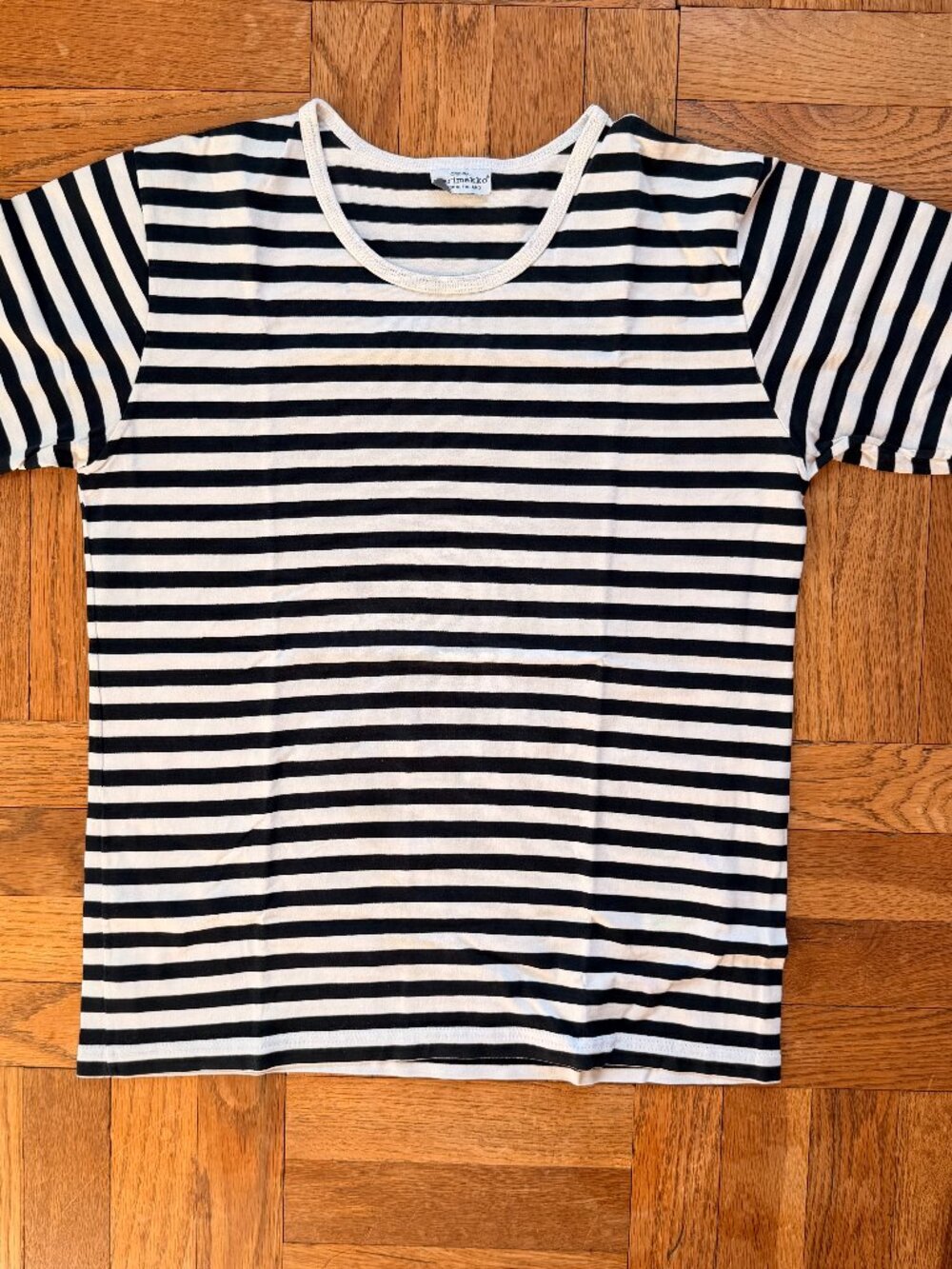 Marimekko Black and White Striped Tee - Small/Medium